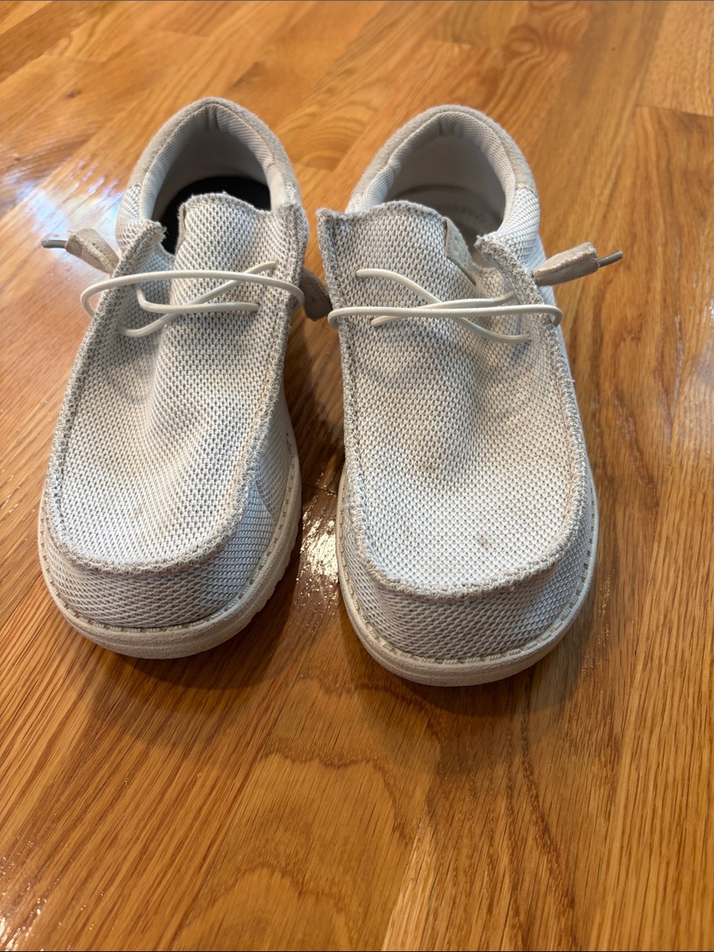 Hey Dude Kids Off-White Mesh Slip-On Moccasins
